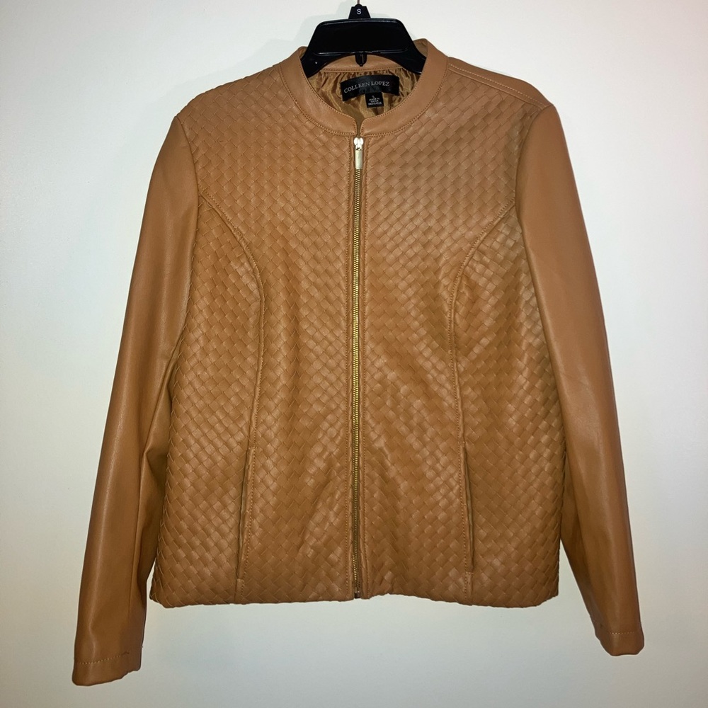 Colleen Lopez faux leather jacket large L EUC